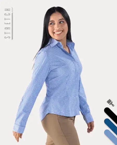 Women's Stretch Mini Grid Blouse