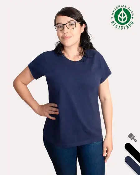 Playera cuello redondo ecologica para dama