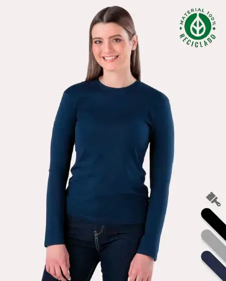 Playera manga larga ecologica para dama