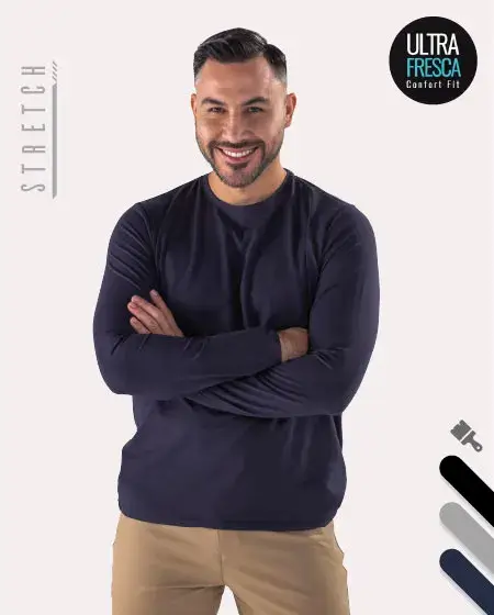  Camiseta Manga Larga Ultra Fresca para Hombre