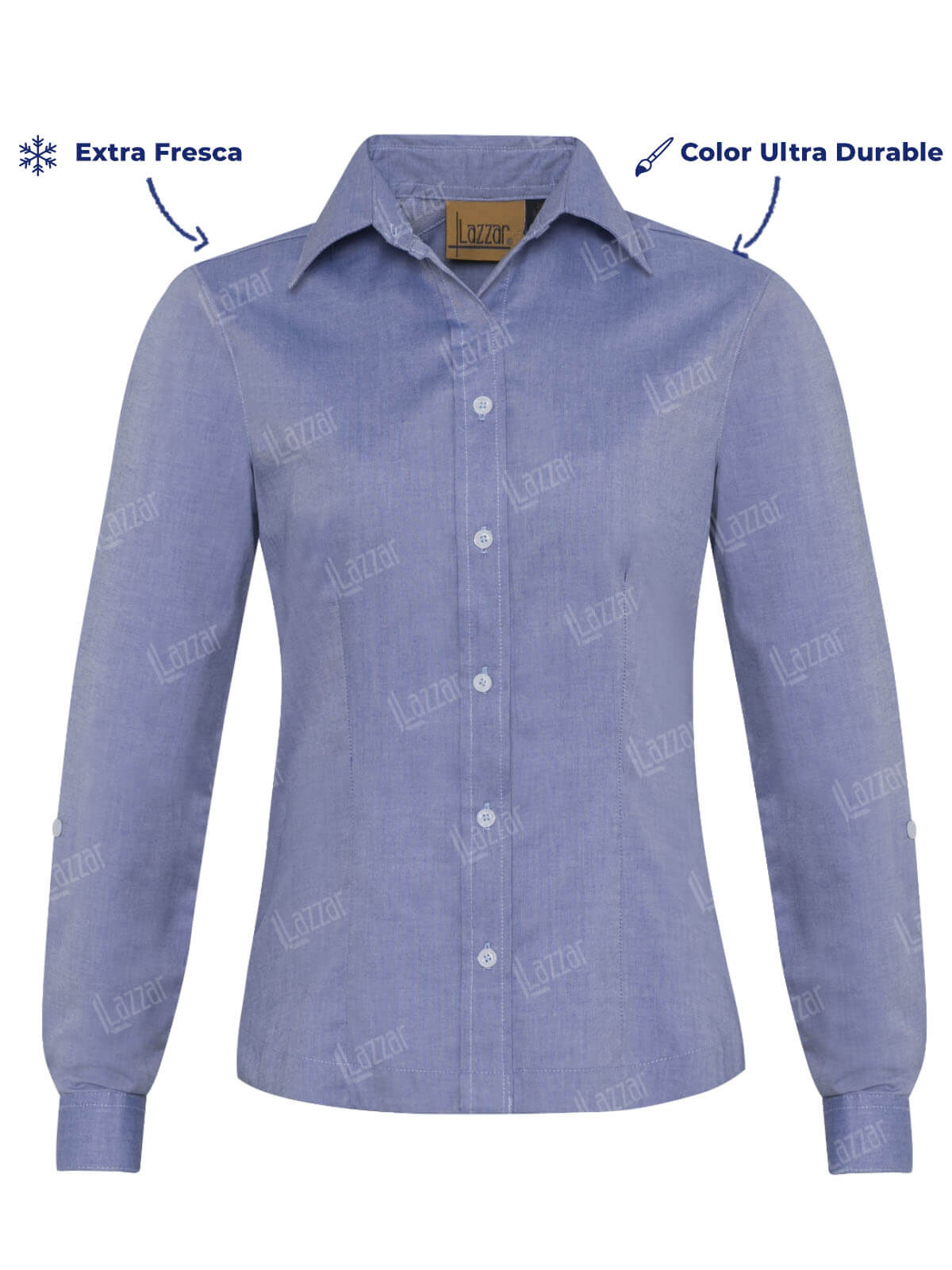 Blusa oxford color azul cielo