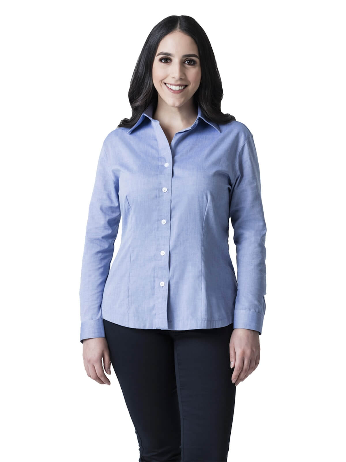 blusa oxford cielo