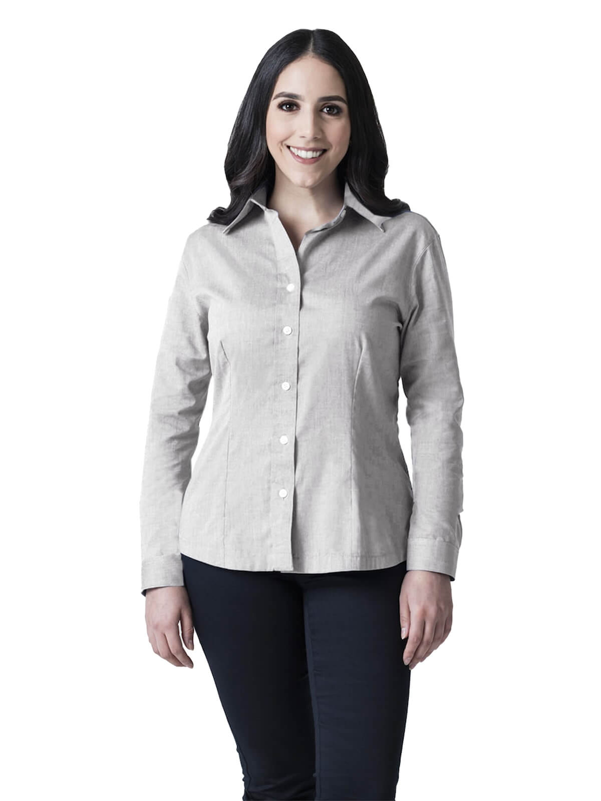 blusa oxford gris