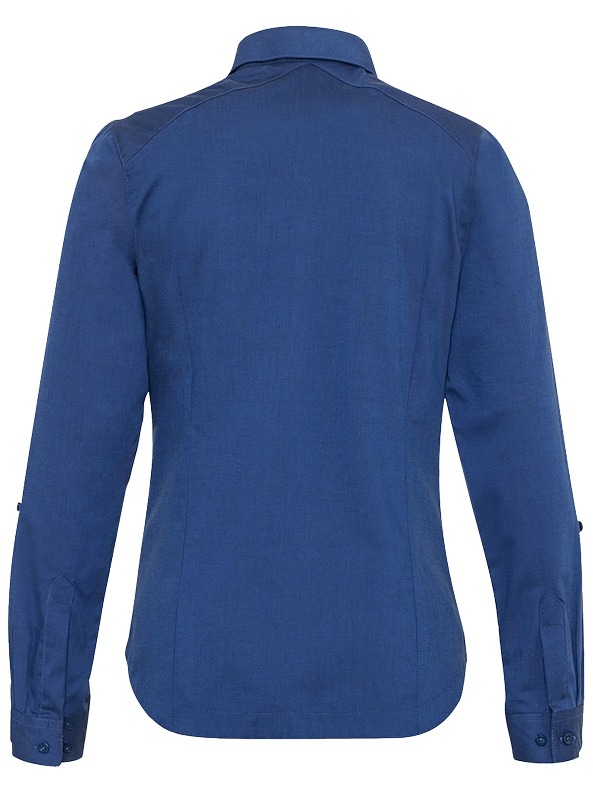 Blusa oxford color azul marino parte de la espalda