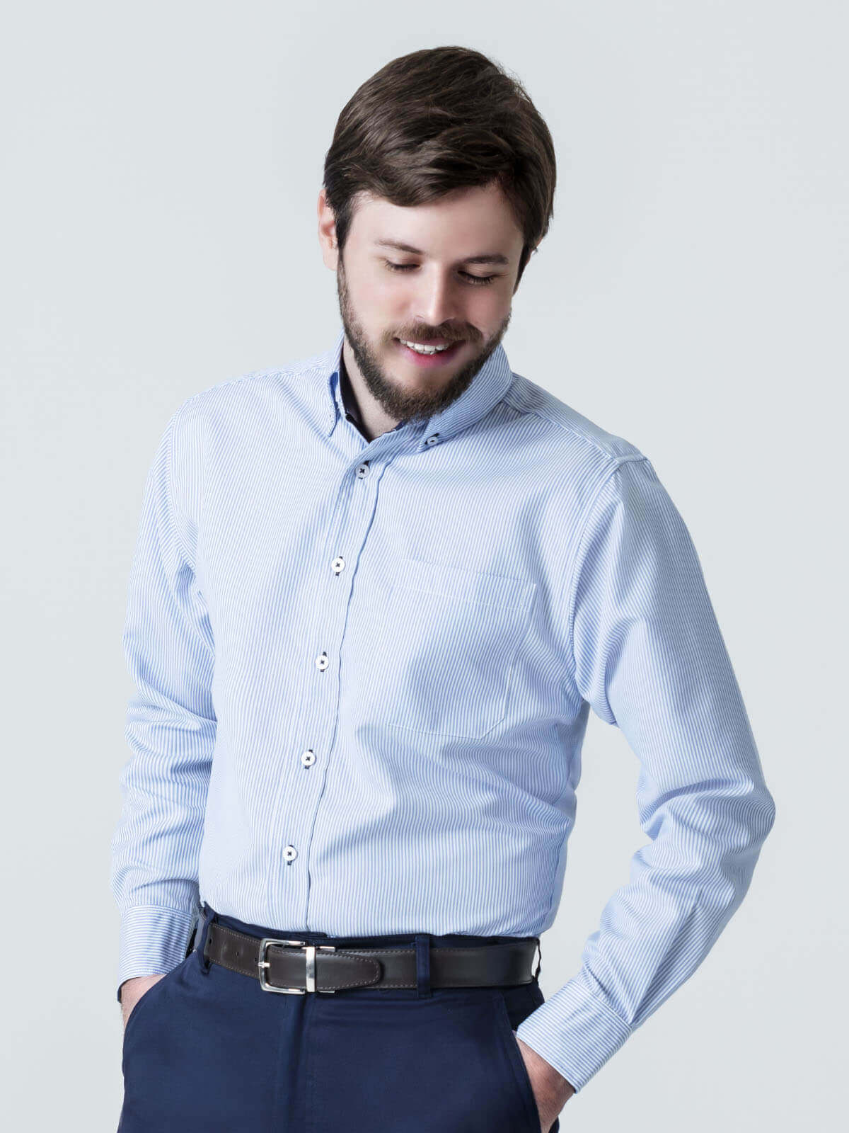 camisa mil rayas cielo