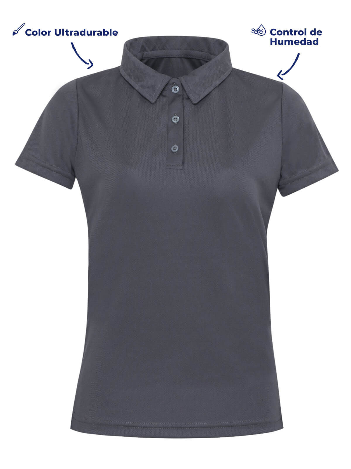 Polo P900 dama gris frente