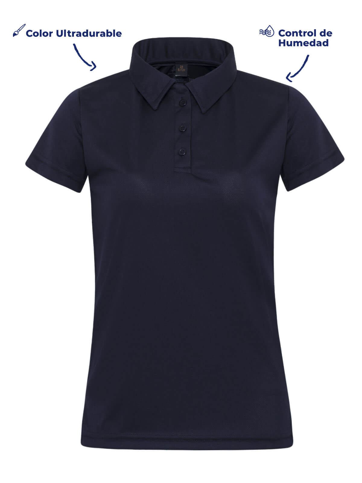 Polo dry P900 dry fit marino dama frente
