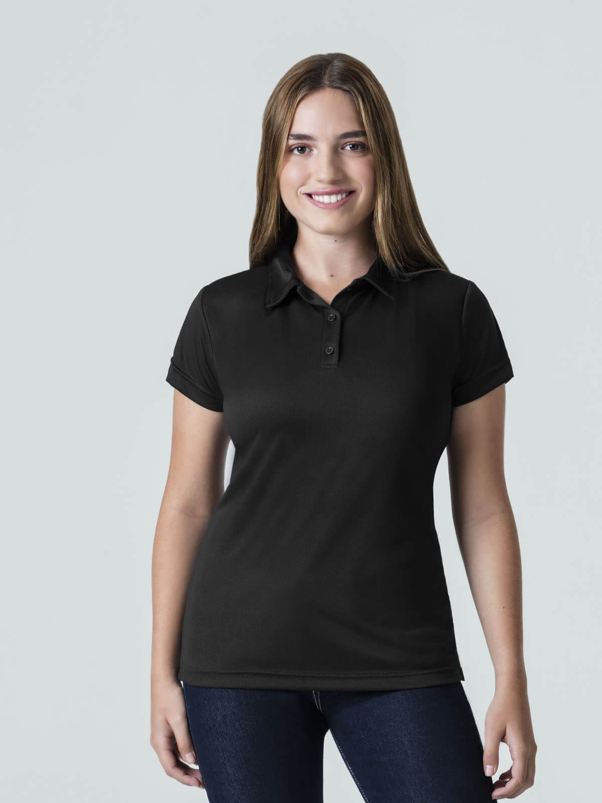 Polo Dry fit P-900 negro mujer 