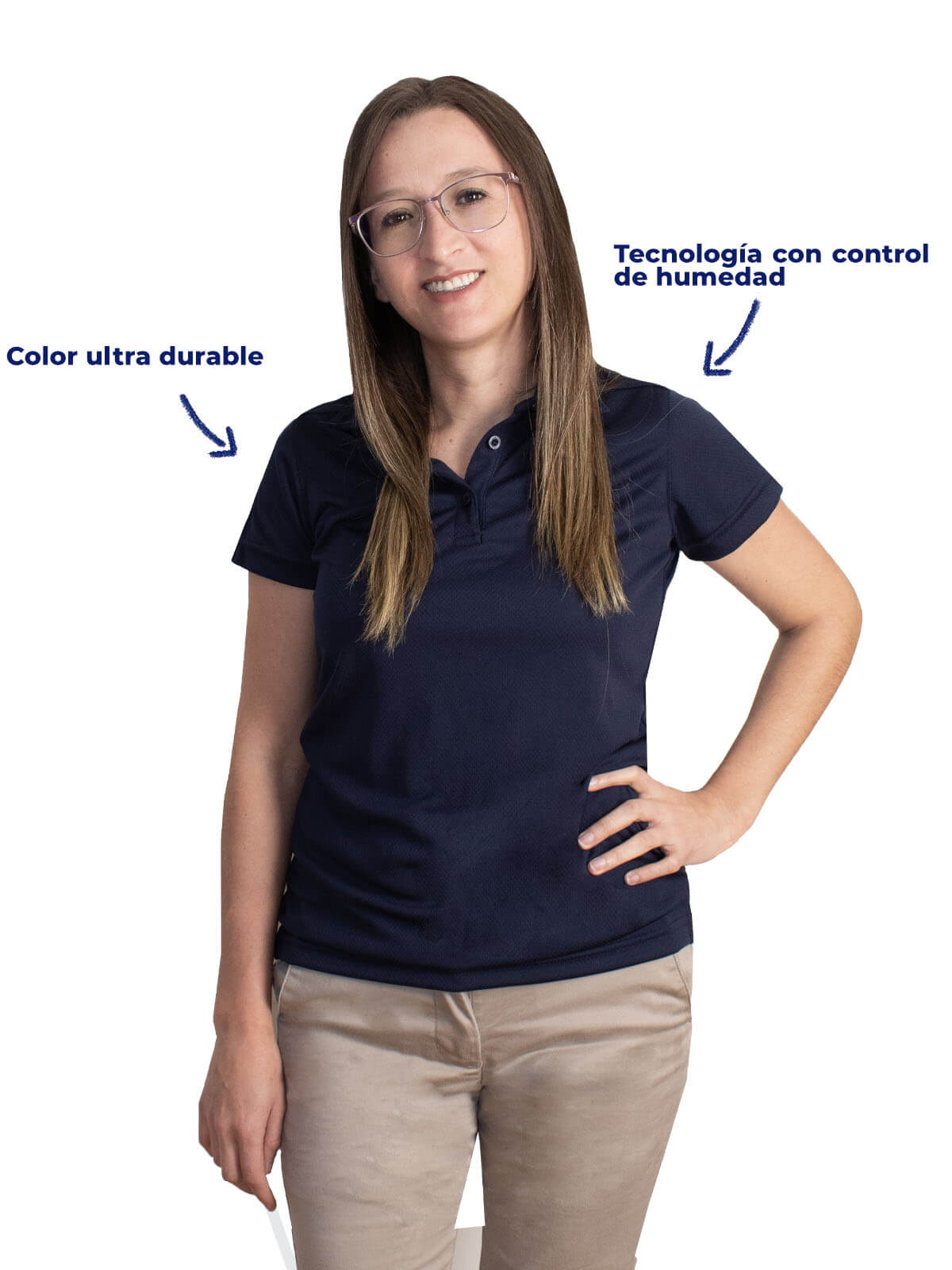 playera golf marino dama