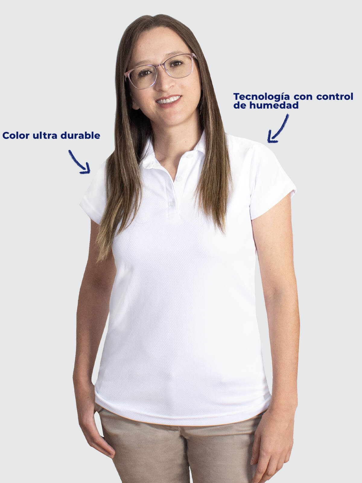 playera golf blanca dama