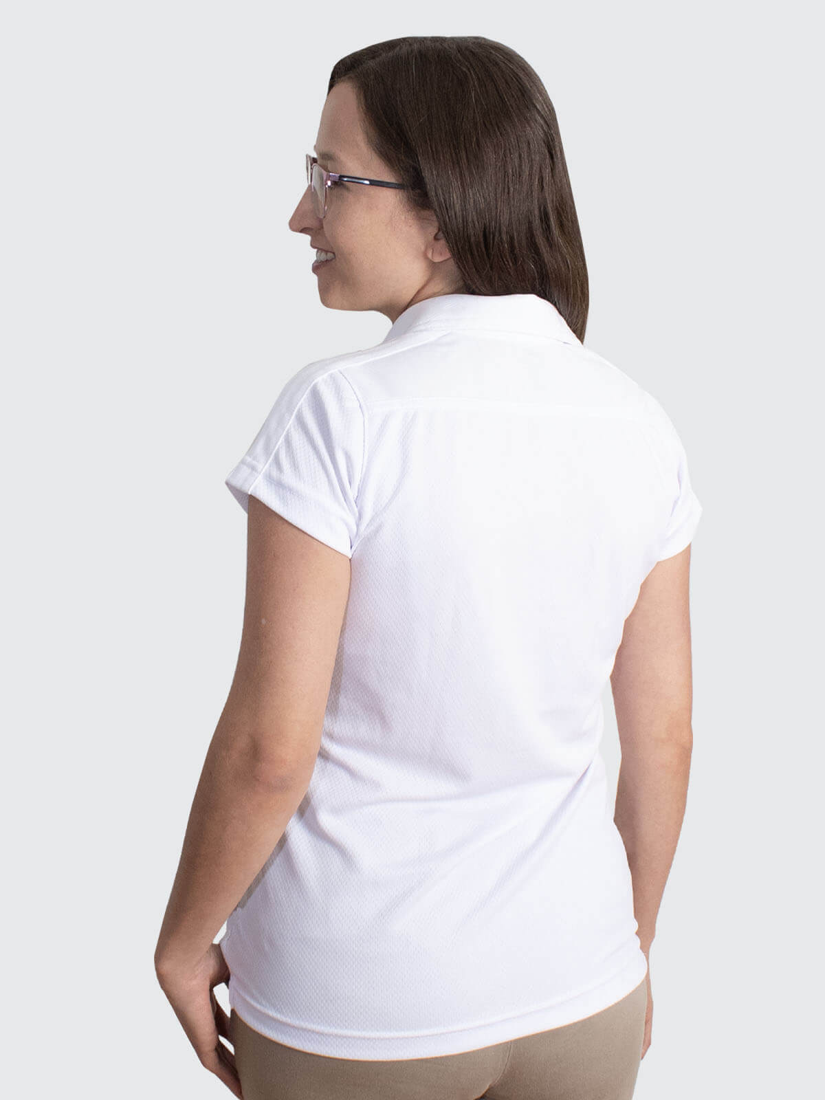 playera golf blanca dama