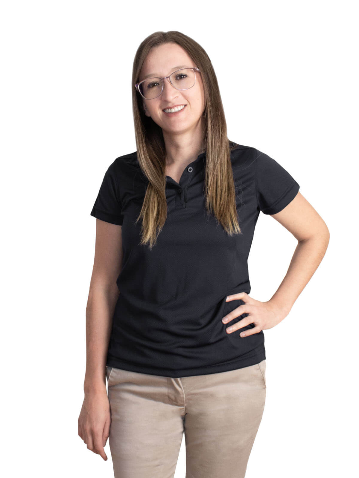 playera polo negra para dama