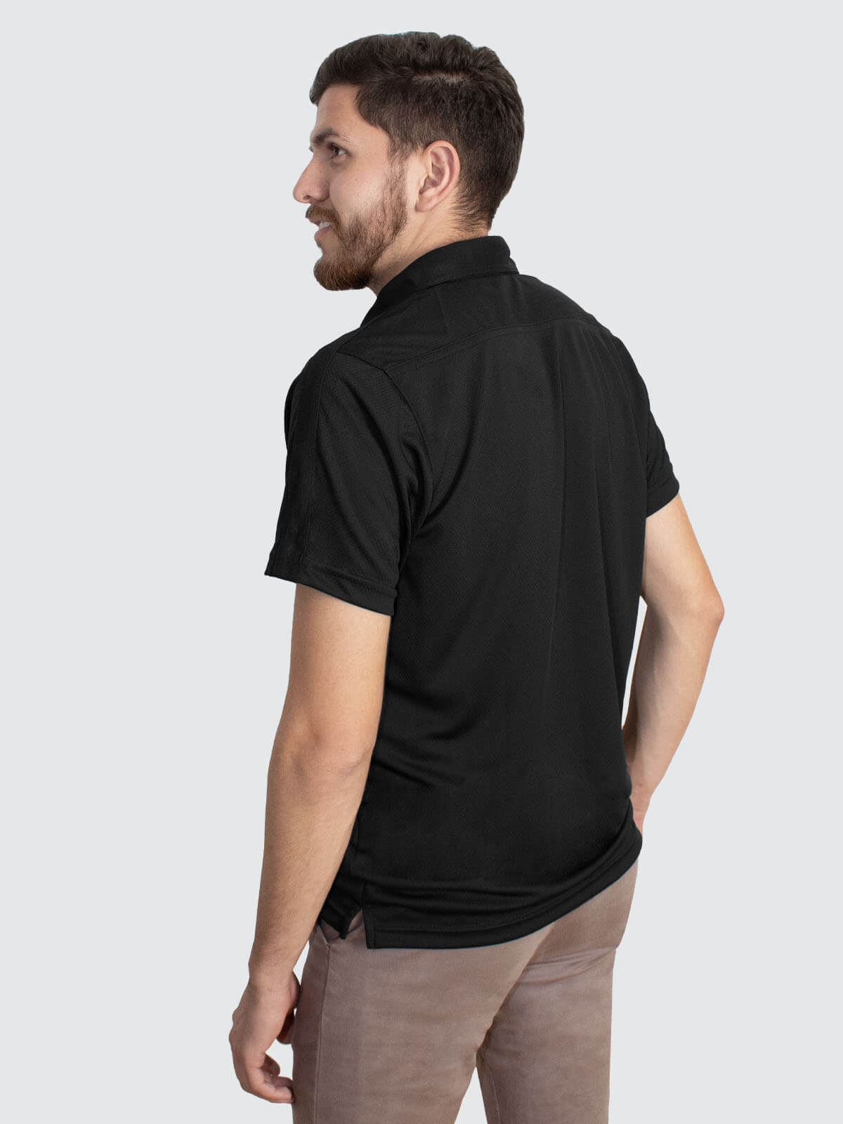 playera golf negra caballero 