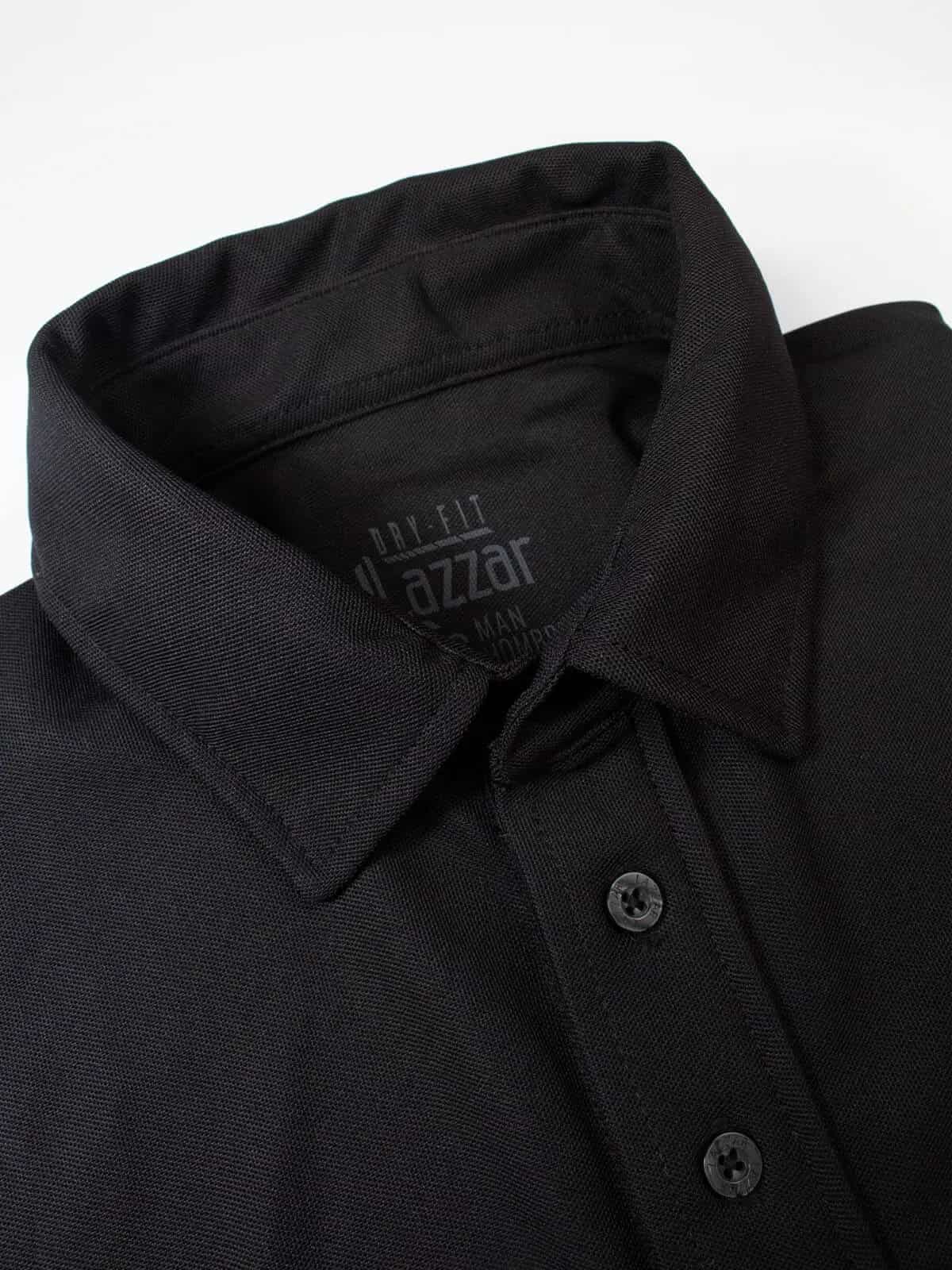 polo micro pique negra