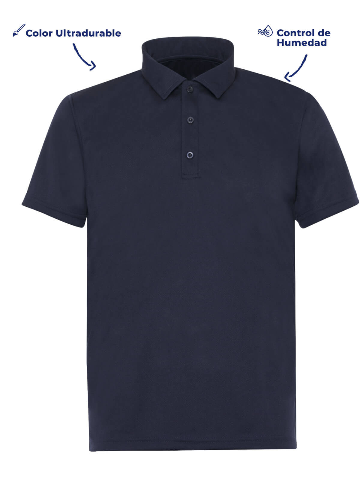 Polo Dry fit P-900 marino hombre frente