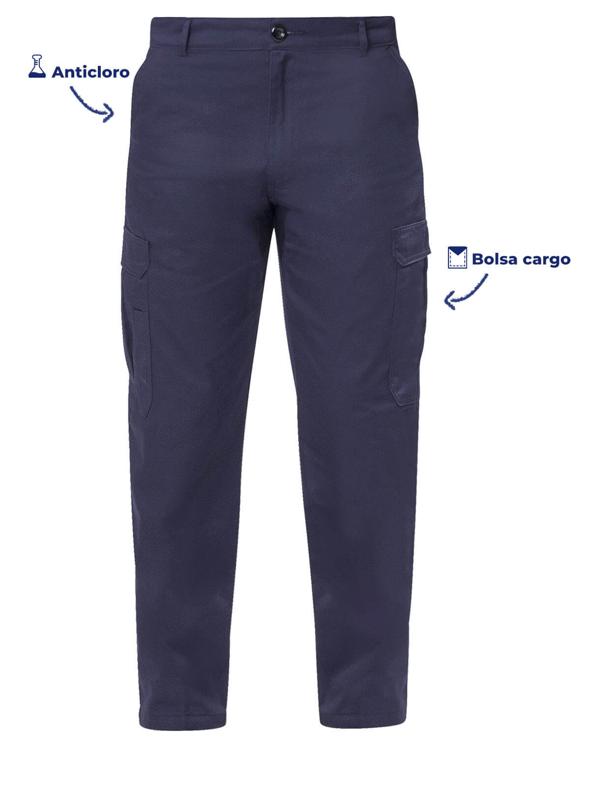 Pantalon tipo Cargo color marino