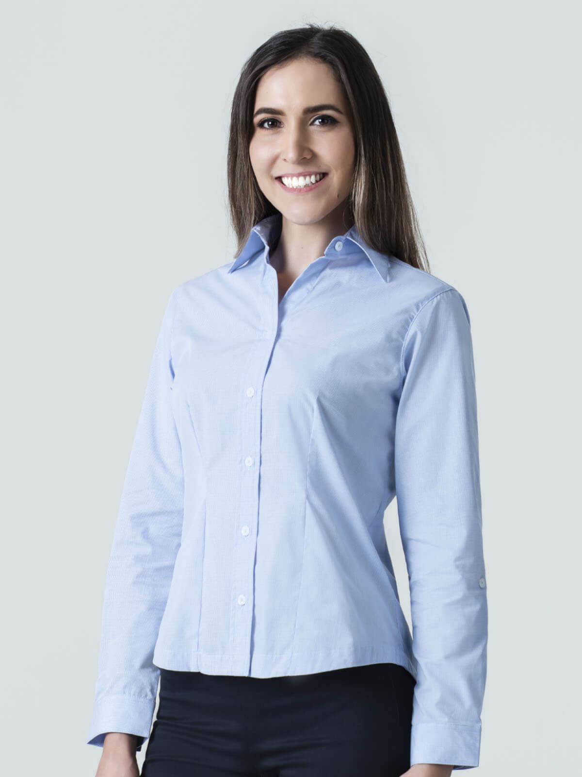 Blusa cuadros cielo