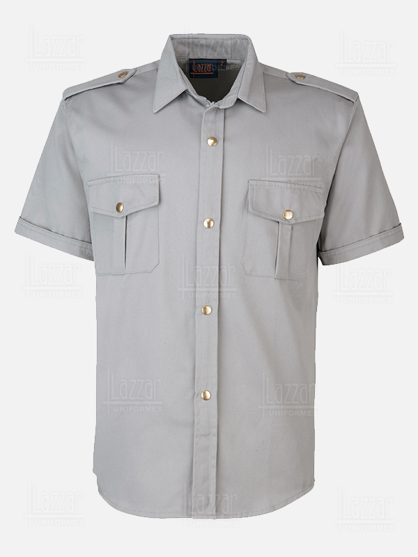 Camisola para policia color gris parte de la espalda
