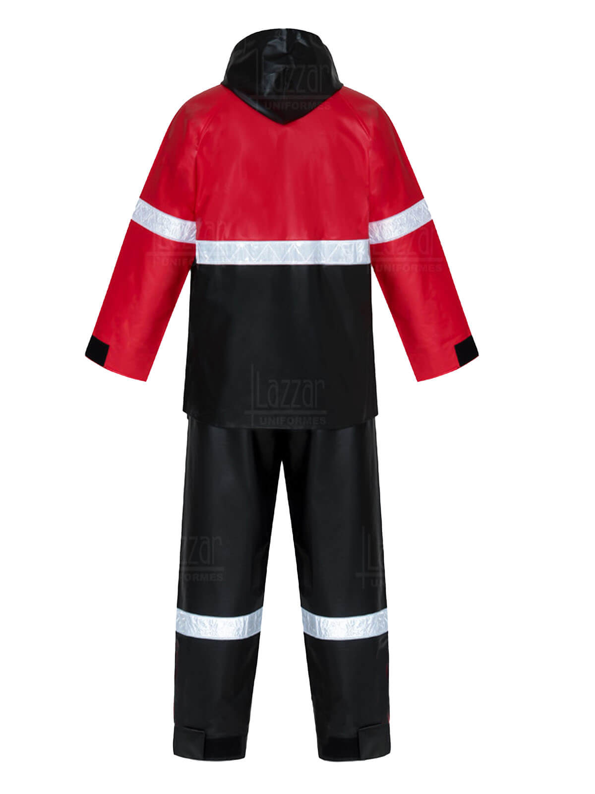 Impermeable motociclista rojo espalda
