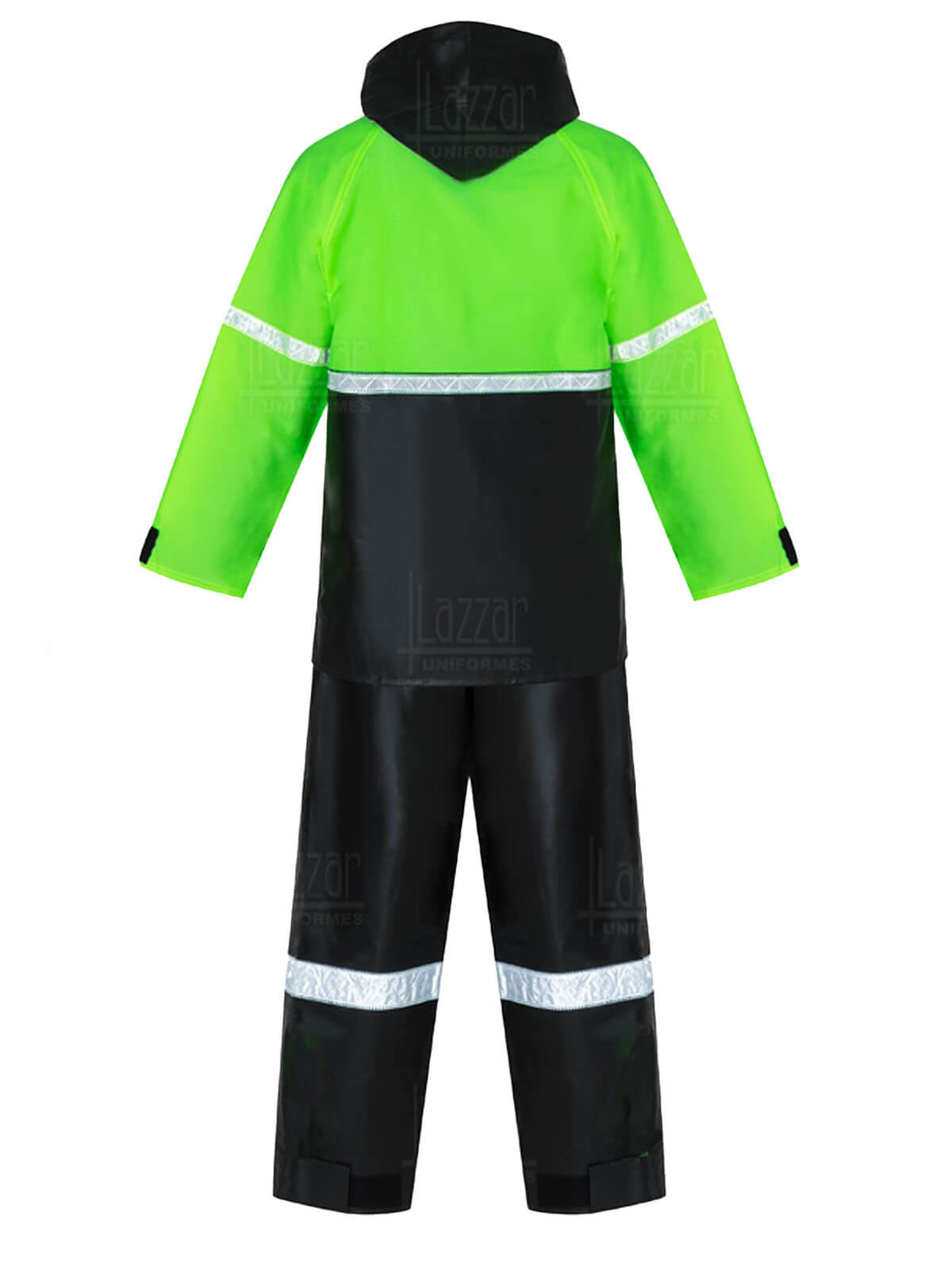 Impermeable motociclista verde espalda