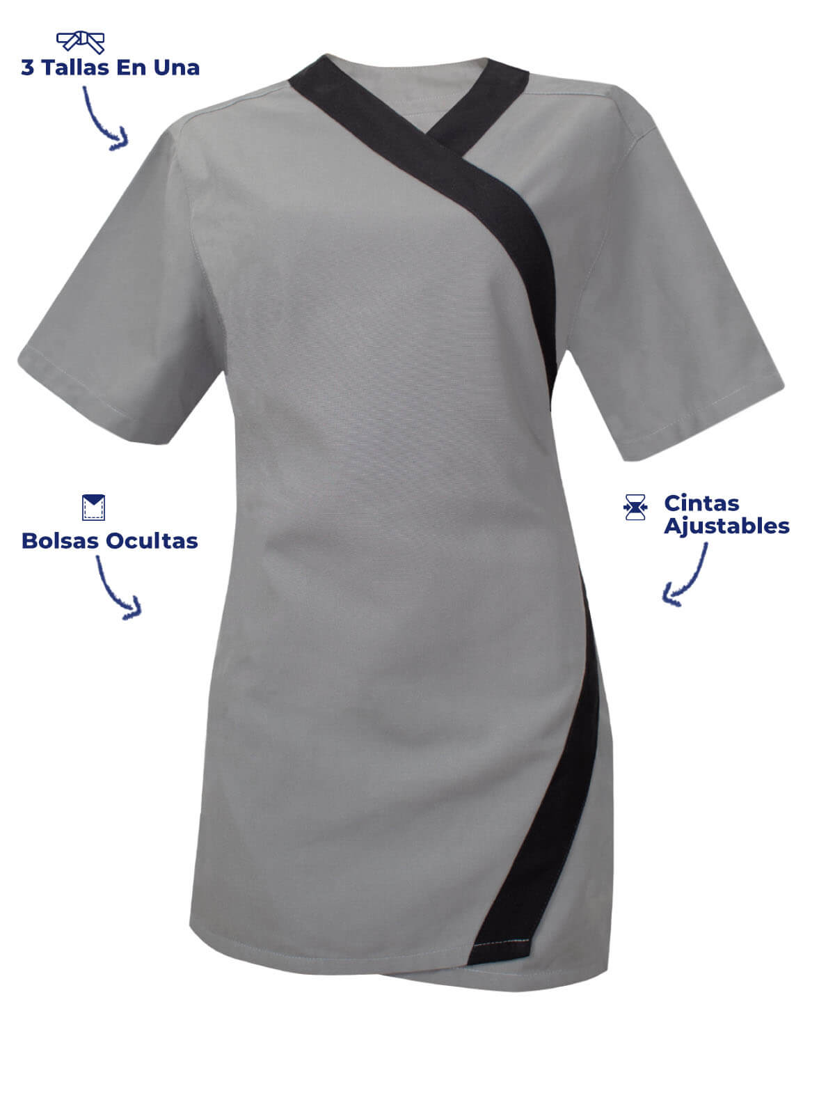 Uniformes camaristas de mangas cortas color gris 