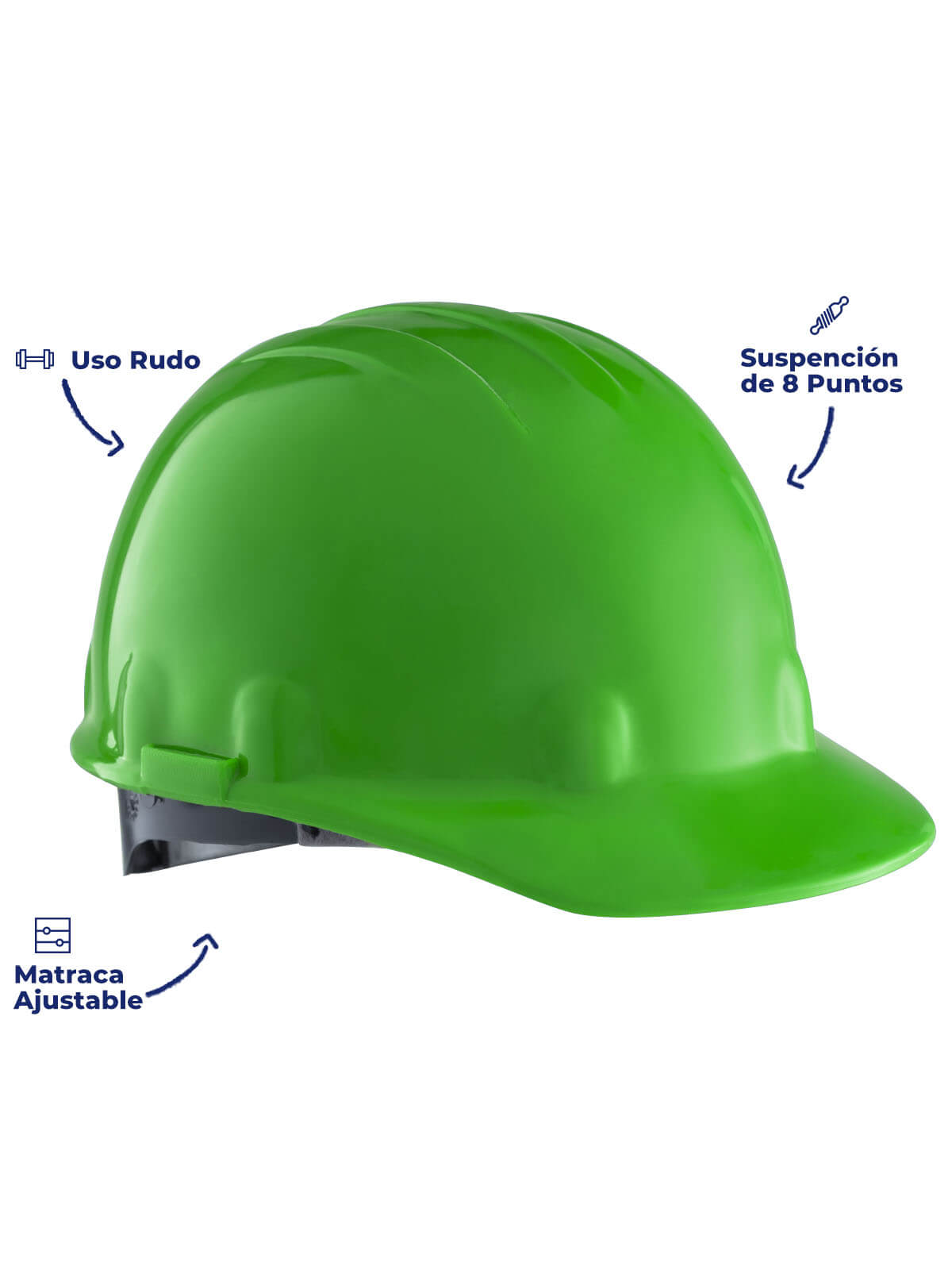 Casco de seguridad para construccion color verde