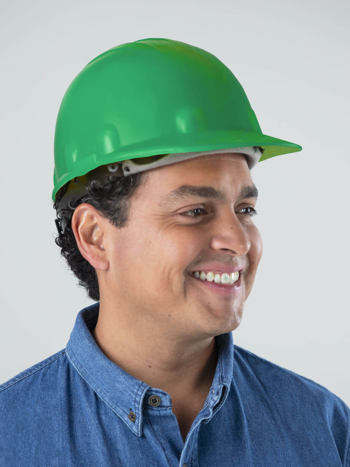 casco de seguridad color verde