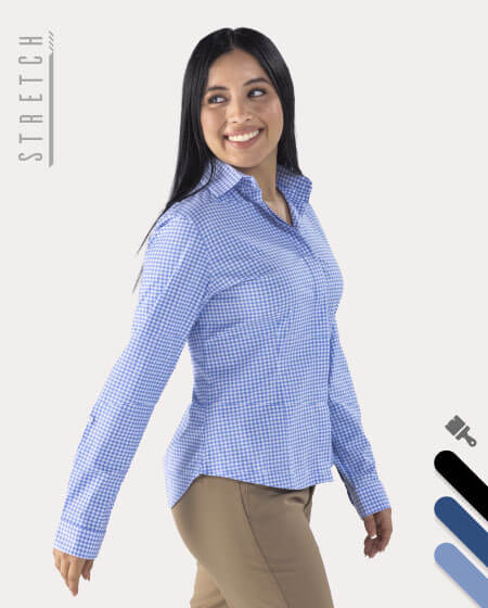 Women's Stretch Mini Grid Blouse