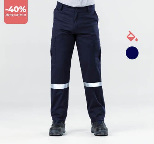 Pantalón Industrial con reflejante y bolsa cargo simulada