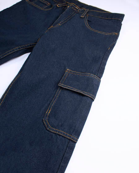 Heavy-Duty Cargo Denim Pants