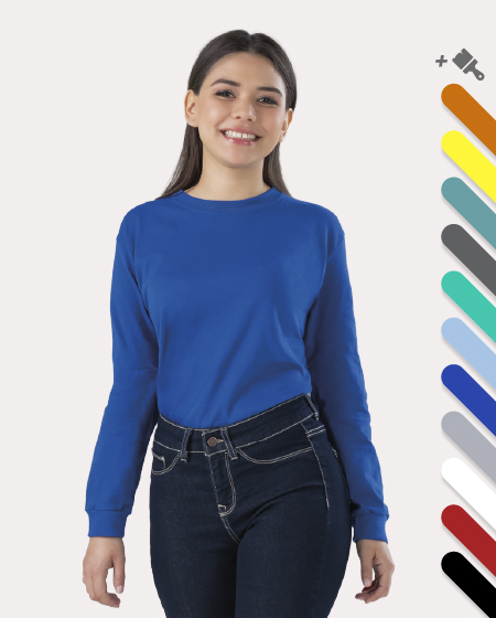 Camisetas cuello redondo manga larga