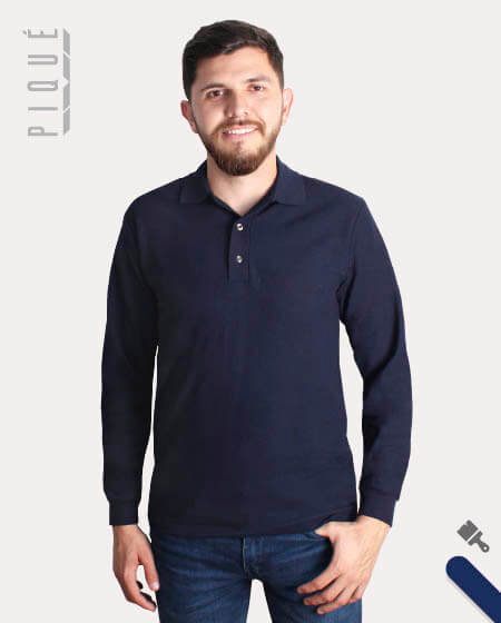 Long sleeves polo shirt for men