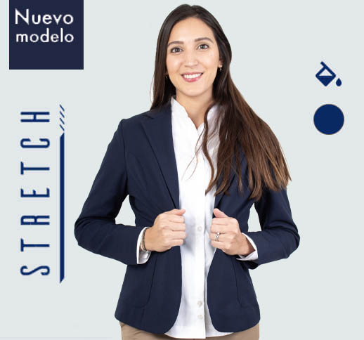 Saco Blazer ejecutivo azul marino para mujer